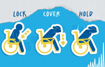 ShakeOut 2025 Lock Cover Hold (Wheelchair) Facebook
